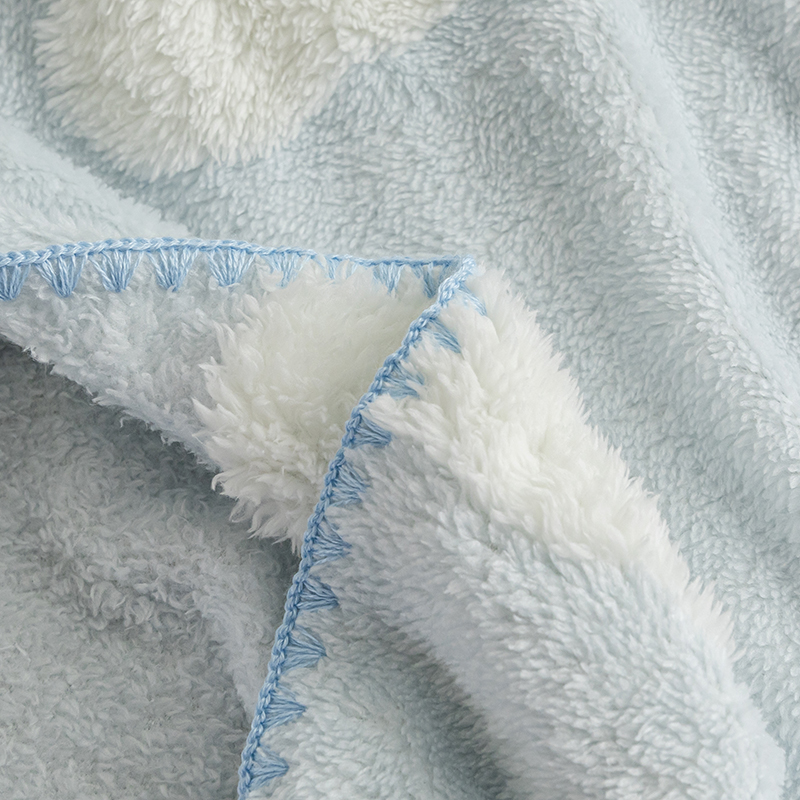 皇冠提花贝壳边毛毯办公室午睡毯沙发盖毯秋冬保暖毯