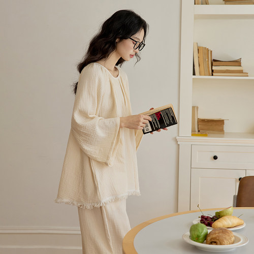 睡衣女套装纯棉春秋装2026新款春秋季家居服高级感长袖长裤可外穿 - 图2