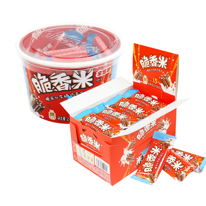 脆香米牛奶巧克力脆米夹心192g儿童小零食礼物喜糖散装盒装