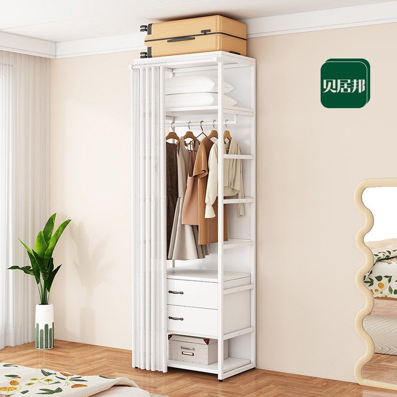 【含背板包安装】开放式金属衣柜衣帽间架子卧室落地挂衣架货架,淘宝优惠券,粉丝福利购,淘宝优惠卷