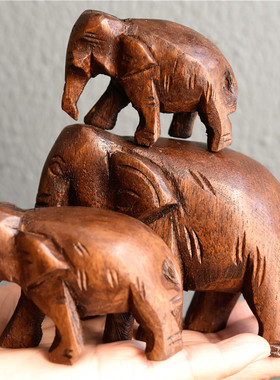 泰国装饰摆饰木雕大象星光夜市产品东南亚风格店铺装饰桌面收银柜