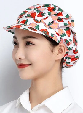 韩版工作帽子厨师帽女厨房女士做饭炒菜防油烟头发卫生女款护士