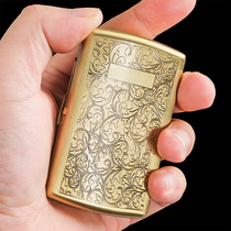 Upscale pure copper cigarette case 12 Mount Retro portable thickened Tanggrass thread Smoke Clips Men Metal Cigarette Case Small