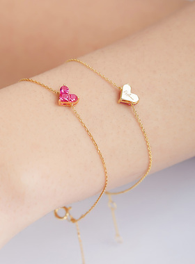 Victoria Crowne英伦王朝 挚爱爱心纯银手链简约红心手链生日礼物