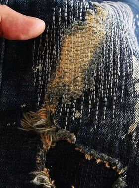 New Spring and Summer Trendy Men's Washed, Ripped, Patched a