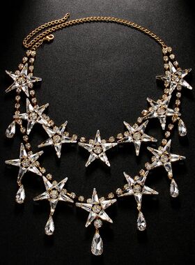 Stonefans Statement Exaggerate Star Choker Necklace Costume