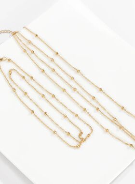 Stainless steel exaggerated beaded long chain necklace jewel