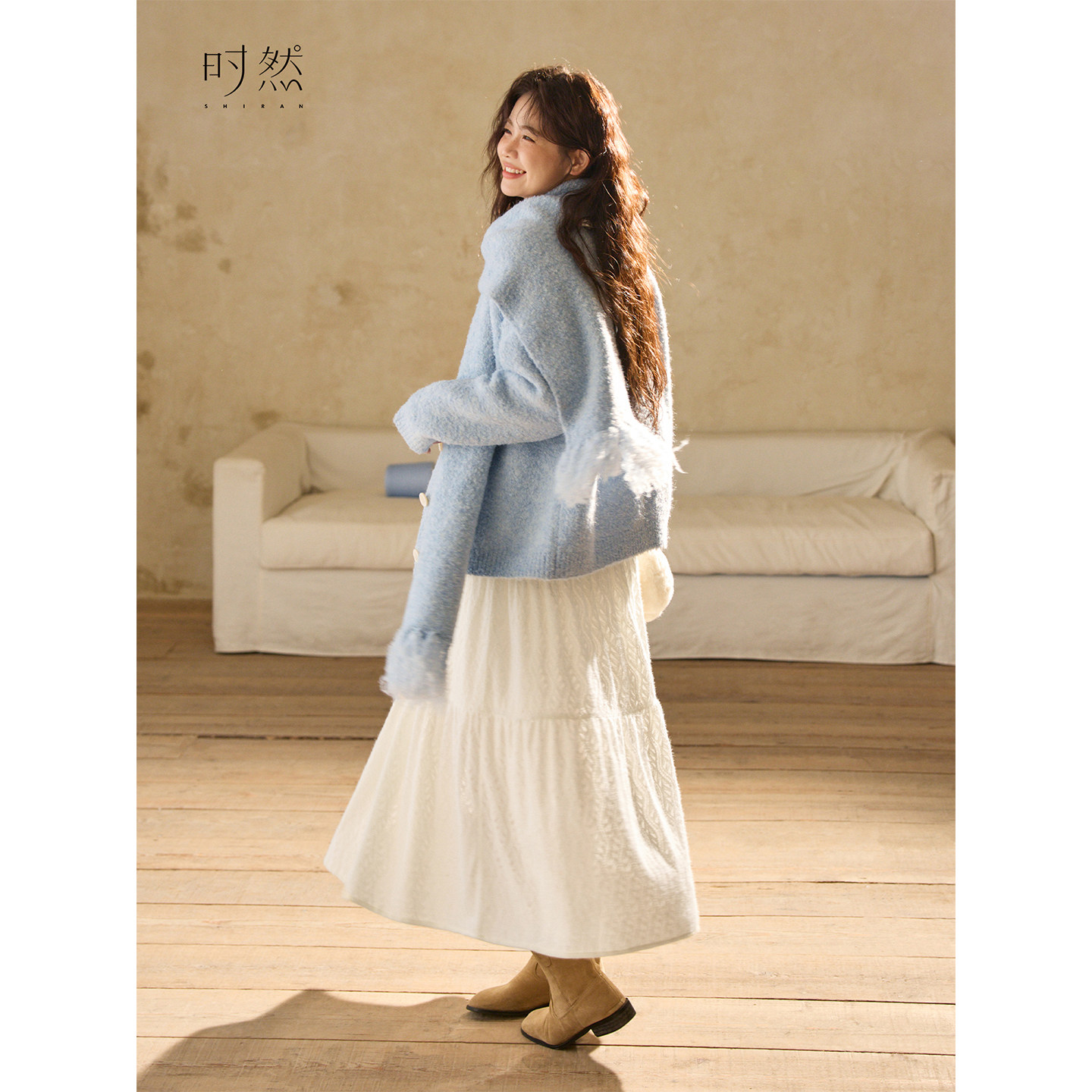 时然大码女装开衫外套2025冬季新款微胖MM宽松百搭遮肉显瘦毛衣,淘宝优惠券,粉丝福利购,淘宝优惠卷