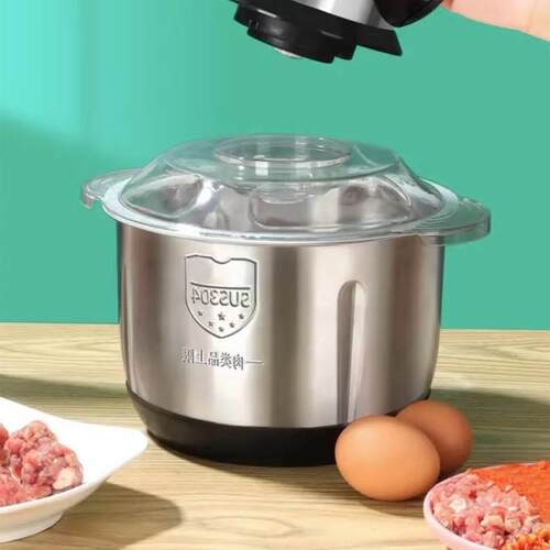 美乐熊5升绞肉机电动多功能不锈钢大容量和面小型料理器打肉搅拌 - 图2