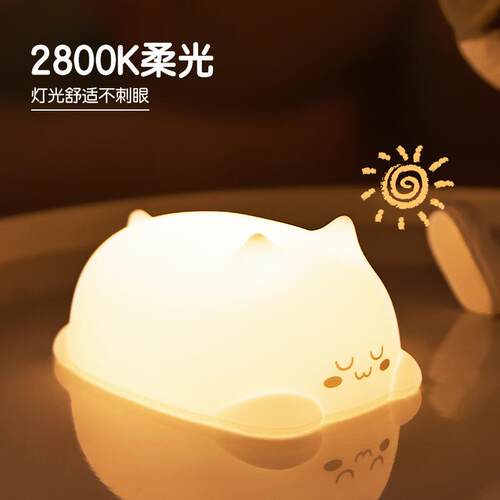 得力LF117台灯2800柔光定时伴睡TEY-C硅胶可手捏白色台灯高颜值灯 - 图2