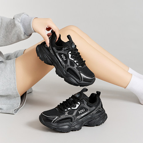 NDU/恩度厚底增高老爹鞋女百搭透气网面运动休闲鞋跑步鞋女款 - 图3