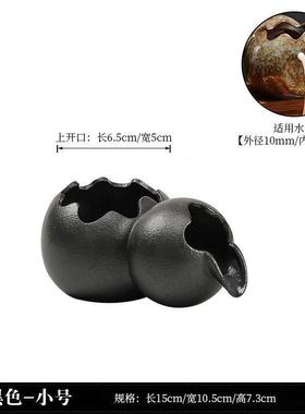 流水瀑布罐陶瓷开口流水罐古法养鱼循环流水陶罐组合摆件增氧过滤