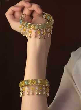 民族风异域手链古风敦煌飞天手镯中式国风流苏手串配饰小红书同款