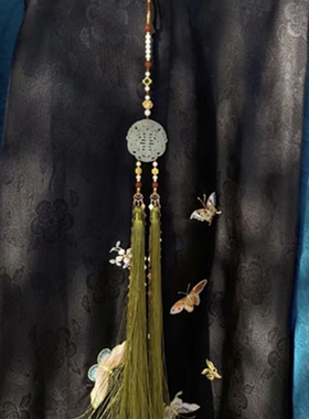 古晚明风明制汉服配饰超长背云璎珞清冷感马面裙日常搭配挂件禁步