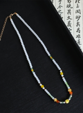 夏季国风简约项链清新软璎珞日常新中式汉元素服旗袍配饰品锁骨链