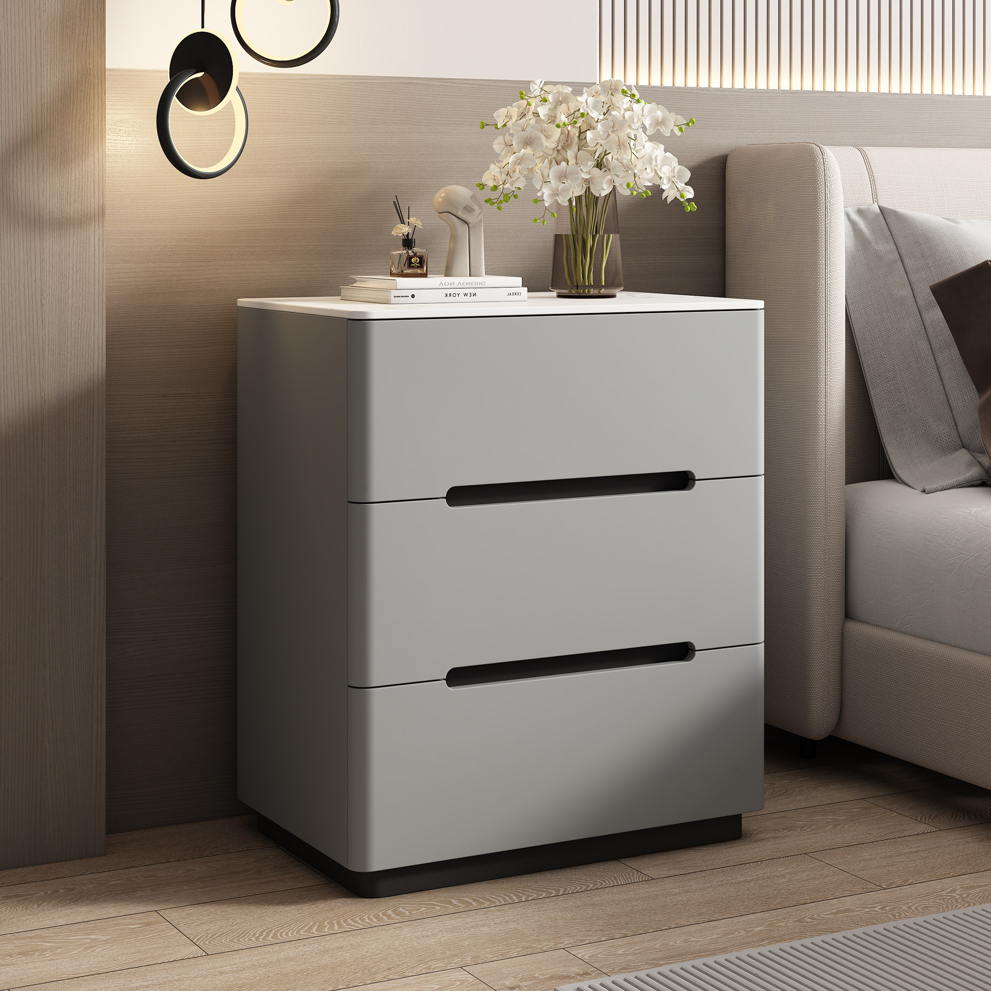 实木床头柜2025年新款卧室高级感现代简约家用抽屉储物收纳床边柜 - 图2