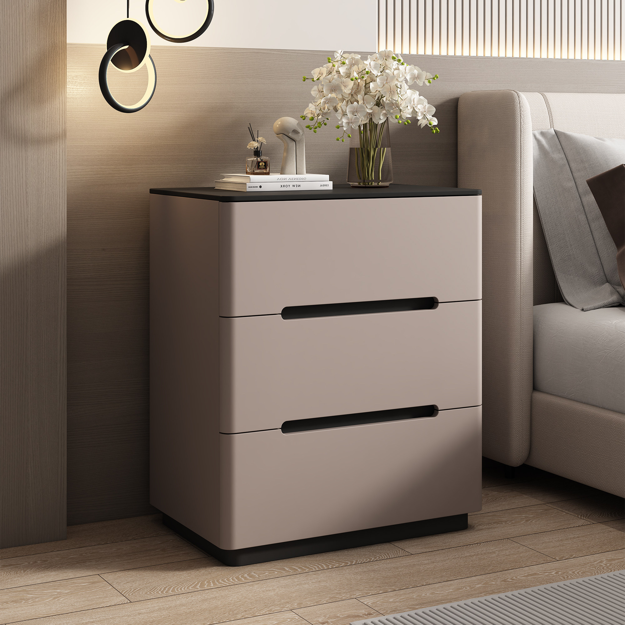 实木床头柜2025年新款卧室高级感现代简约家用抽屉储物收纳床边柜 - 图1
