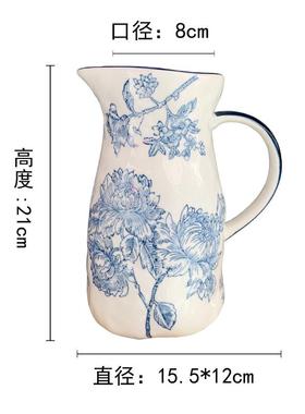 景德镇陶瓷器仿古青花瓷花瓶插花禅意客厅新中式装饰品博古架摆件
