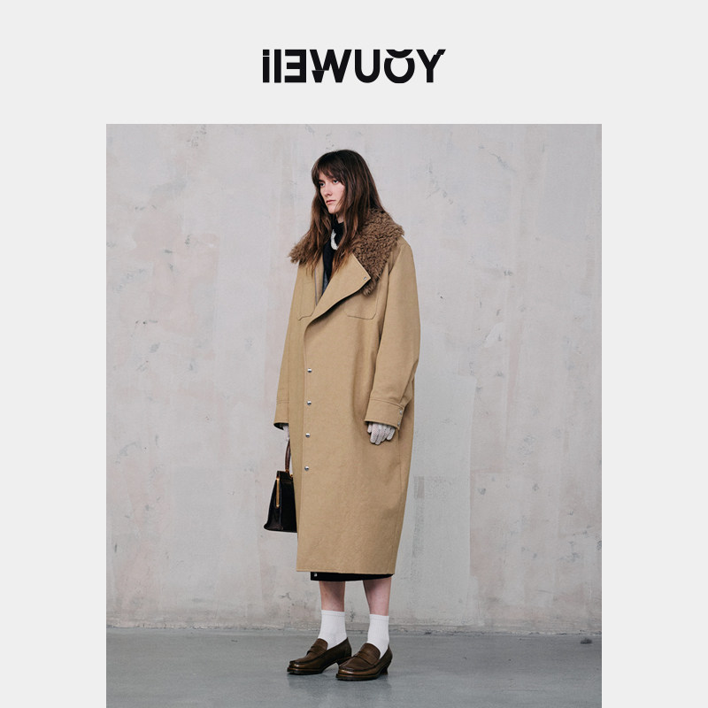 YOUWEI有尾2024冬季毛领长款大衣女风衣外套Y3924409,淘宝优惠券,粉丝福利购,淘宝优惠卷
