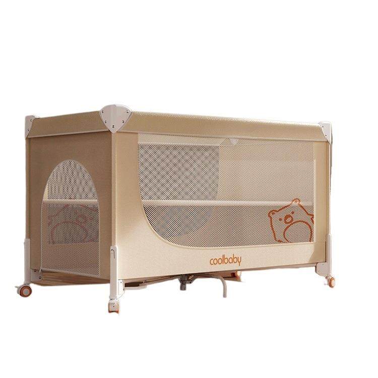 coolbaby婴儿床床体可升降无缝拼接床一键开合多功能便携宝宝床,淘宝优惠券,粉丝福利购,淘宝优惠卷
