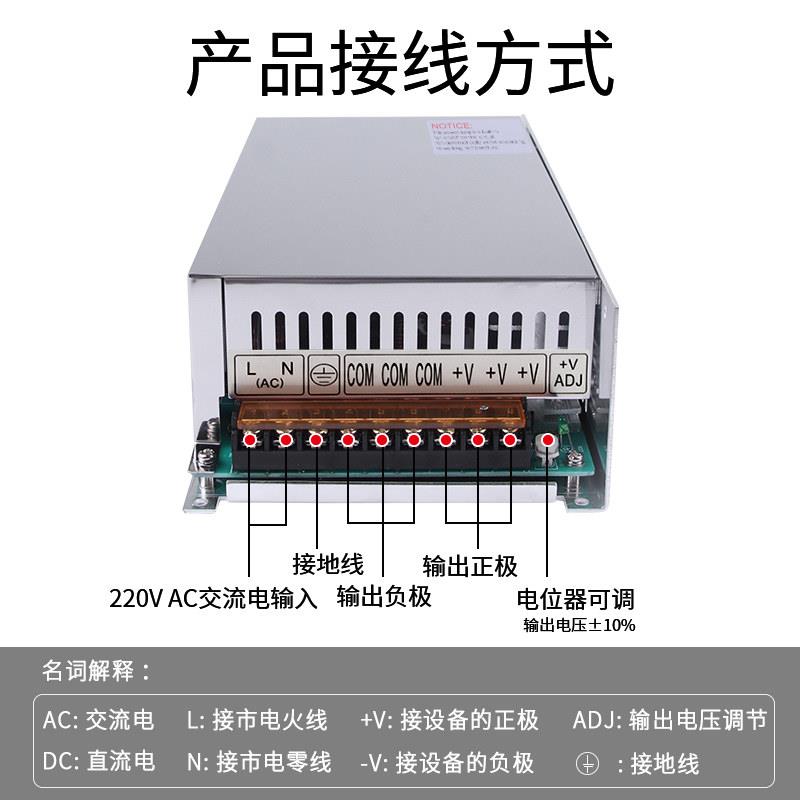 明纬S/SE-600-24V25A直流12V50A集中供电36伏48v开关电源大功率W5