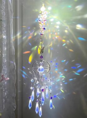 太阳风铃阳光捕手日月同辉水晶挂件手工diy材料创意挂饰室内装饰