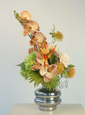 仿真花蝴蝶兰鹤望兰花束家居装饰摆件客厅餐桌花艺摆设