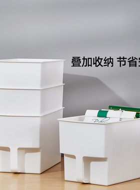 厨房带手柄塑料可叠加收纳盒家居