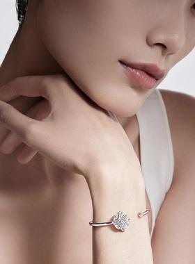 高银版手镯女EGEM意境S925纯银