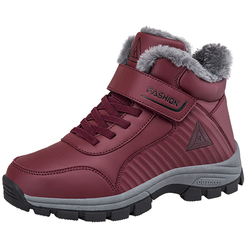 旗舰店正品老人鞋防滑软底妈妈鞋女士冬季加绒保暖棉鞋老年健步鞋 - 图3