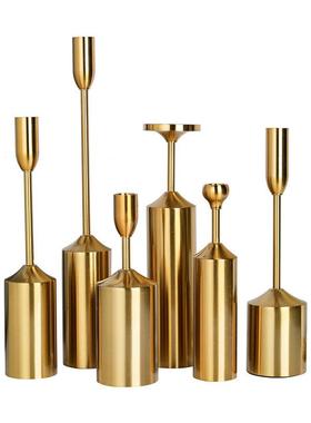 式 烛台6件套 金属电镀 婚庆道具烛台 家居软装 工艺品 摆件