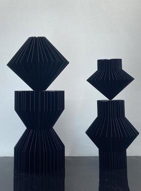 现代简约欧式几何金属折纸摆件样板房售楼处软客厅装饰品摆设