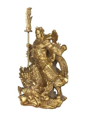 杨铜记 骑龙关公 站龙关帝铜关公摆件 居家店铺礼品