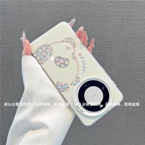 ins风碎花熊猫适用华为mate60pro手机壳新款高级感mate70pro网红爆款手机壳mate80pro防摔外壳支架保护套女生 - 图2