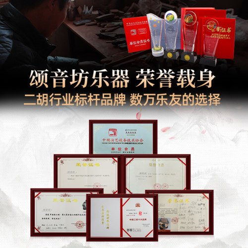 颂音坊黑檀二胡名牌乐器厂家直销演奏专业龙头大音量高级胡琴苏州 - 图0