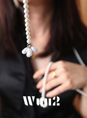 长款珍珠项链多种方式叠戴设计感