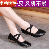 Qi Jun Bi Square Dance Shoes Womens Soft Bottom Dancing Shoes Flat Heel Flat-Flat Ballroom Dancing Shoes Women Shoes Summer Black 39