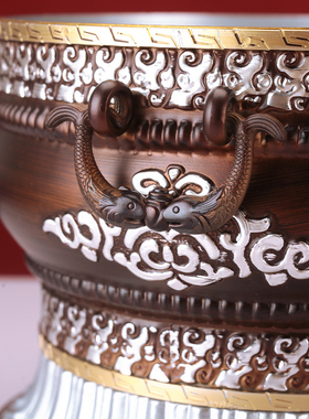 藏式风格桑花合金糌粑盒