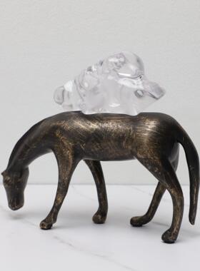 现代简约扫铜马驼货摆件样板房酒店玄关客厅茶几酒柜家居创意装饰