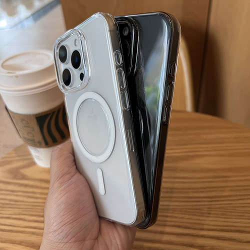 不易发黄透明硬壳适用苹果16promax磁吸手机壳相机按键全包一体iPhone15promax保护套17简约高清MagSafe超薄 - 图2