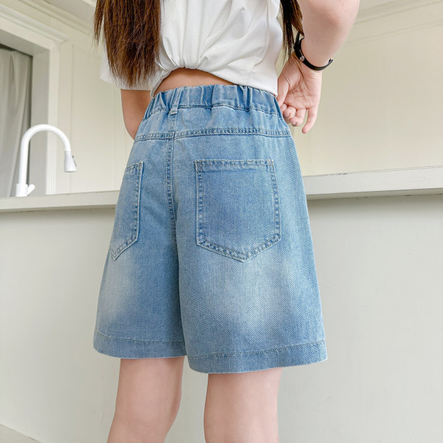 ໂສ້ງຂາສັ້ນ denim ລະດູຮ້ອນຂອງເດັກຍິງ ຮູບແບບໃຫມ່ trendy