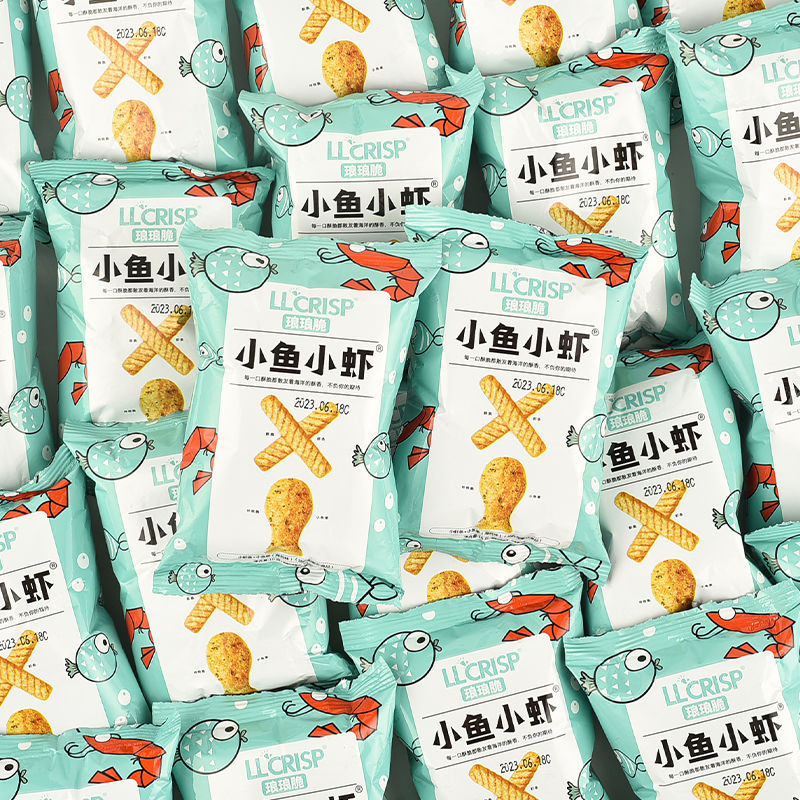 【买30送30】小鱼小虾鱿鱼爱上虾小鱼果虾条膨化小吃休闲食品零食