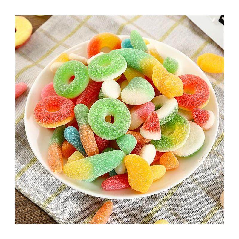 酸砂糖爆浆涂油水果味橡皮糖水果糖软糖解馋零食食品元旦年货糖果