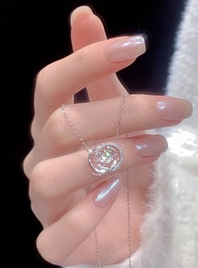 钛钢十字链女镶锆石项链就是不掉