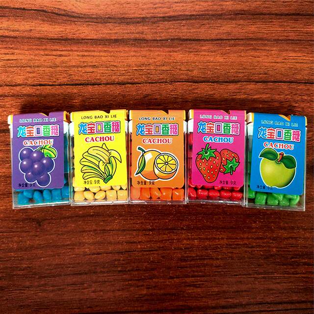 Longbao chewing gum 60 boxes multi-flavor fruit-flavored candy childhood nostalgia bubble gum snack shop casual snacks