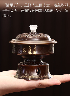 清平乐宋氏黄铜沉香香炉摆件
