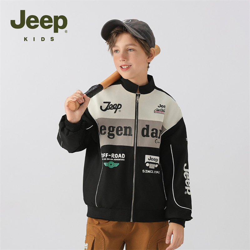 Jeep吉普童装男童户外机车服夹克秋冬款外套2026新款儿童赛车服潮,淘宝优惠券,粉丝福利购,淘宝优惠卷