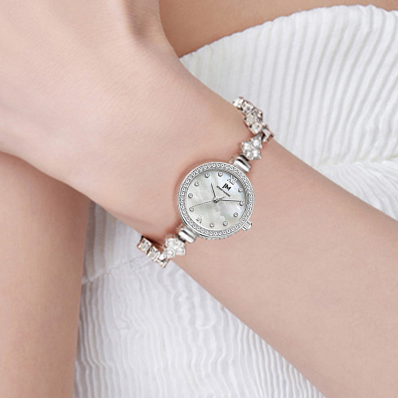 DOM腕表 坚守139道生产工序 镶钻孔雀绿石英女士腕表G-1279G s