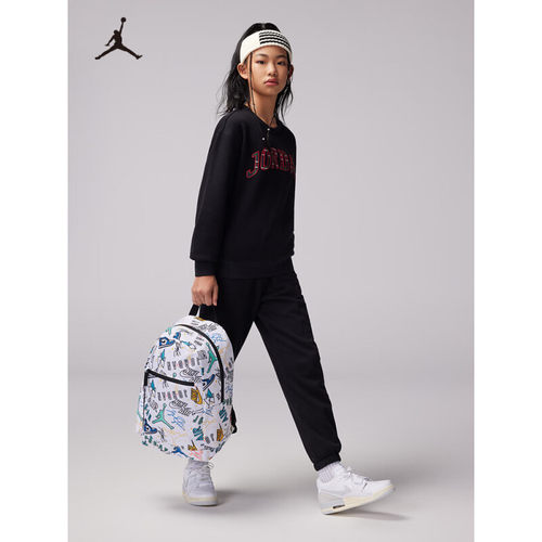 Jordan双肩包满印印花多功能背包学生青少年书包中号3007PS-001 - 图1