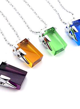 新款刀剑神域项链匙扣 桐人亚丝娜转移水晶结衣之心宝石项链卡装